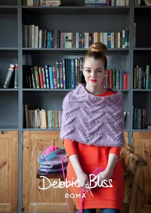 "Myla Cape" - Cape Knitting Pattern For Women in Debbie Bliss Roma - DBS021