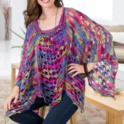 Light & Lacy Poncho in Red Heart Heart & Sole - LW3312