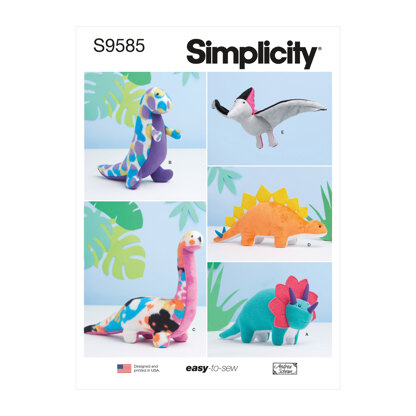 Simplicity Plush Dinosaurs by Andrea Schewe S9585 - Paper Pattern, Size One Size Only