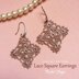 Crochet Lace Square Earrings boho style- crochet pdf pattern - Crochet earrings pattern - Crochet jewelry - Crochet earrings - Granny Square