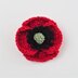 Crochet Poppy brooch / pin /decoration