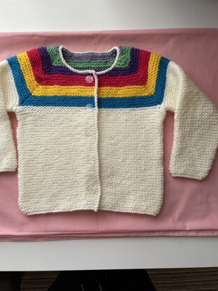 Rainbow Cardigan - Free Knitting Pattern in Paintbox Yarns Simply Aran