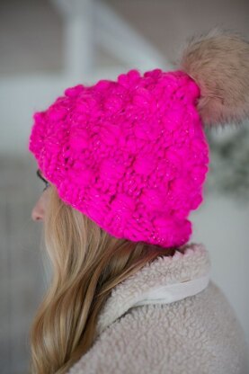 Snowfall Bobble Hat in Knit Collage Spun Cloud - Downloadable PDF