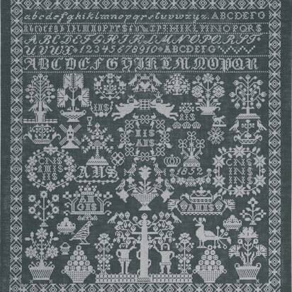 Permin Grey Namecloth Cross Stitch Kit - 54x59cm
