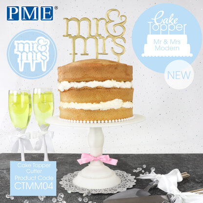 PME Cake Topper Cutter - Mr. & Mrs. Modern