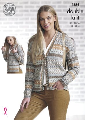 Ladies Cardigans in King Cole Drifter DK - 4854 - Downloadable PDF