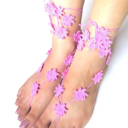 Mini flowers barefoot sandals