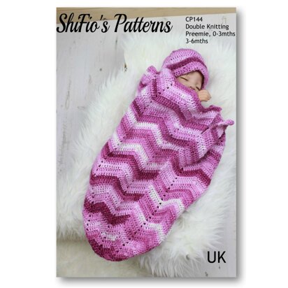 Ripple Cuddle Sac Baby Crochet Pattern #144