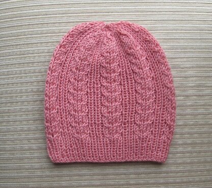 Hat with Ribbing and Braids for a Lady