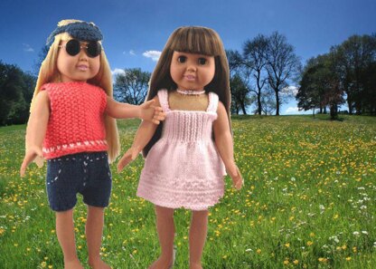 Summer Fun Wear, Knitting Patterns fit American Girl and other 18-Inch Dolls