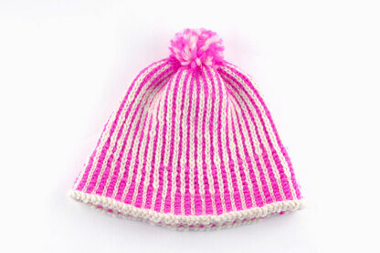 Loopy Mango Merino Worsted Vertical Stripe Hat