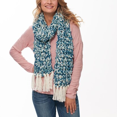 Fringe-y Finger Crochet Scarf in Bernat Soft Boucle