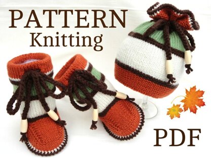 Knitting PATTERN Baby Hat and Booties Baby Boy Baby Girl