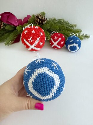 Red X Blue O Christmas ball ornament