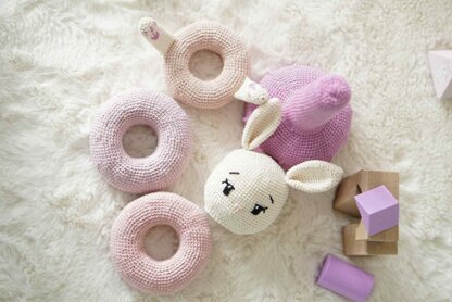 Crochet Bunny Stacking Toy Pattern – Amigurumi Rabbit Baby Toy PDF