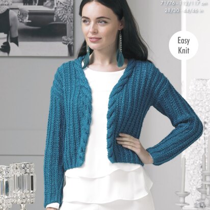 Waistcoat & Cardigan in King Cole Glitz Chunky - 4403 - Downloadable PDF