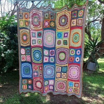 African Flowers Patchwork Blanket