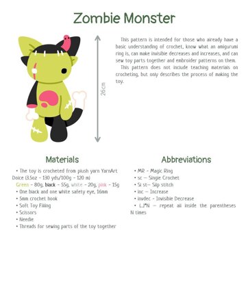 Zombie Monster - Crochet Pattern