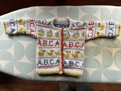 A special cardigan for my new Canadian grandson