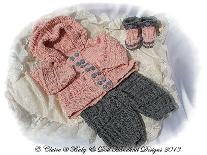 Hooded Jacket Set 16-22” doll/0-3m baby