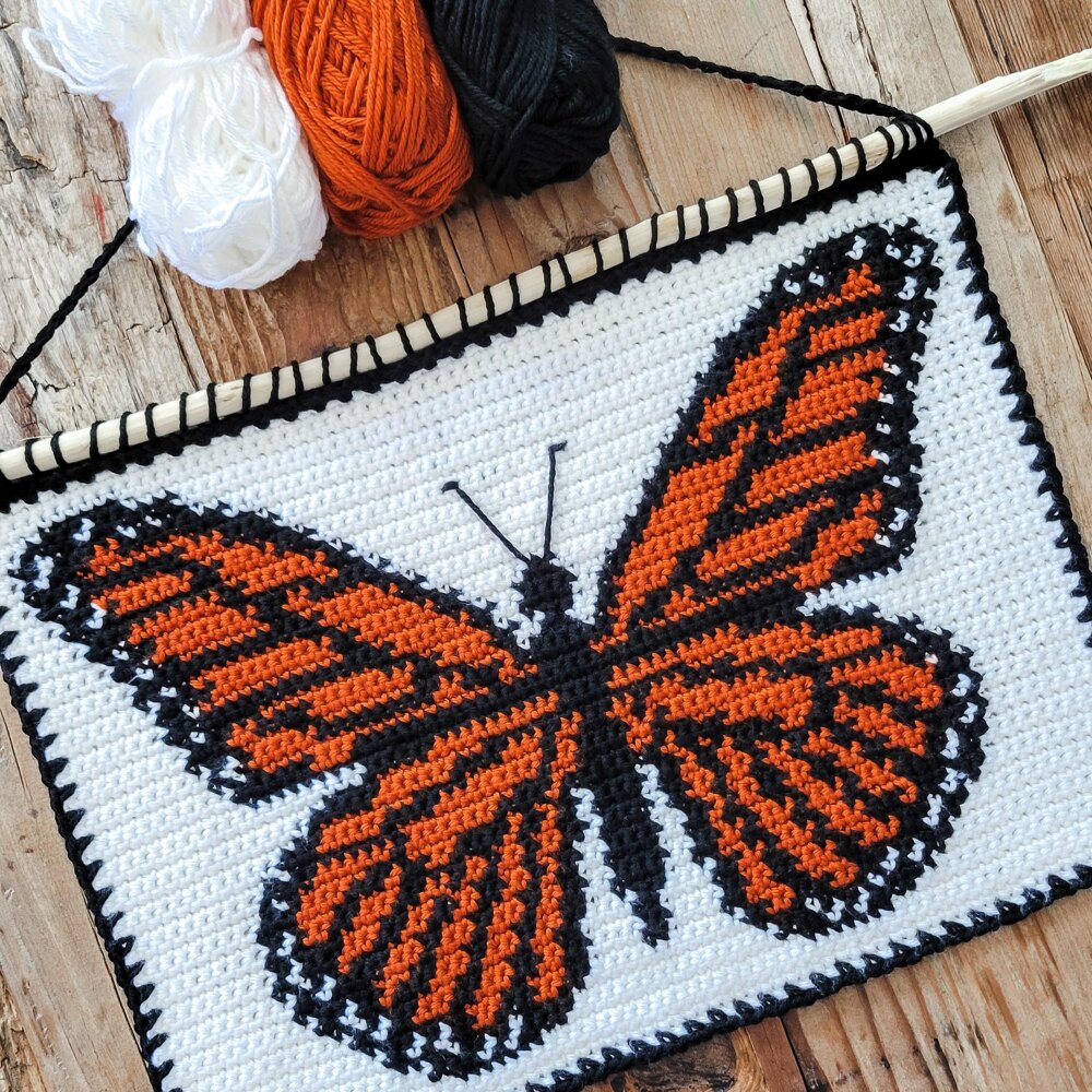 Monarch Butterfly Tapestry Crochet pattern by Sara Hash LoveCrafts