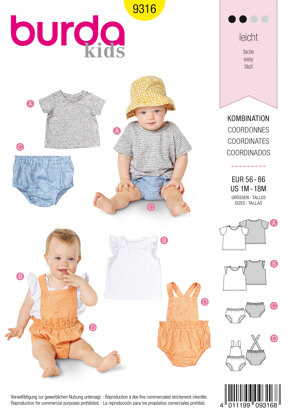 Burda Style Baby's Sportswear BX09316BURDA - Paper Pattern, Size 1M-18M