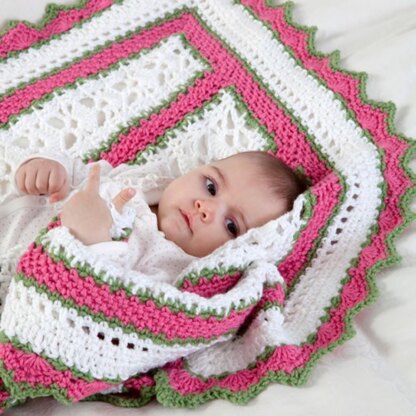 Summer Baby Blanket in Red Heart With Love Solids - LW2672