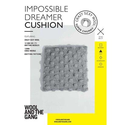 Impossible Dreamer Cushion in Wool and the Gang Crazy Sexy Wool - V786071836 - Leaflet