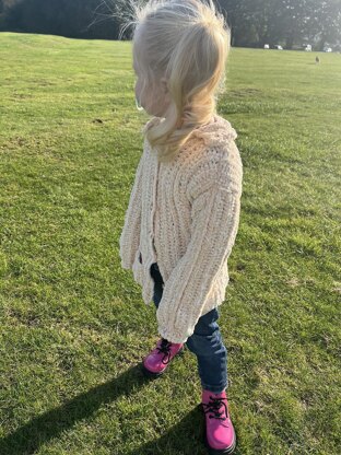 Cuddly Chenille Toddler's Crochet Cardigan Coat