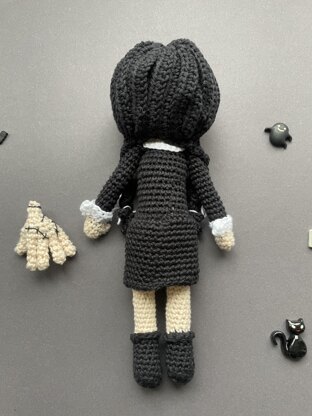 Wednesday amigurumi doll
