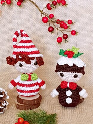 Ginger Bread, Candy Cane &   Christmas Pudding