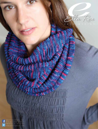 Garter Stitch Rib Cowl in Ella Rae Lace Merino - ER14-01