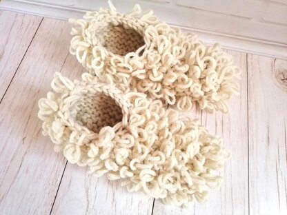 Fluffy woollen slippers