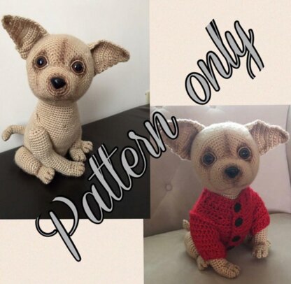Chihuahua Dog in sweater crochet toy