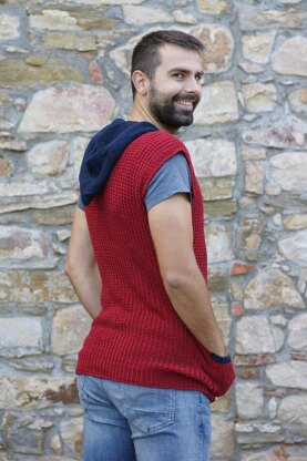 BERGI RUSTIC CARDIGAN VEST in cotton for men