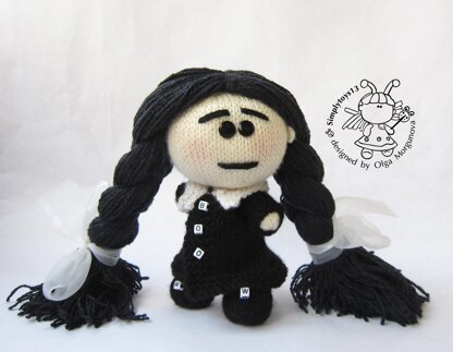 Pebble doll WEDNESDAY ADDAMS