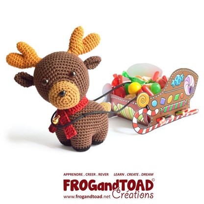 Rudolph Reindeer Christmas Sleigh / Renne - Amigurumi XMAS Crochet - FROGandTOAD Créations