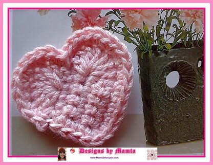 Crochet Heart Pattern Easy Applique Valentine Love