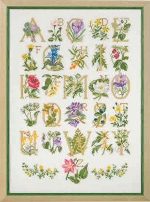 Permin ABC Flowers Cross Stitch Kit - 45x62cm