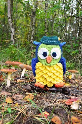 Owl Crochet Pattern, Owl Amigurumi Pattern, Owl with Hunter's Hat