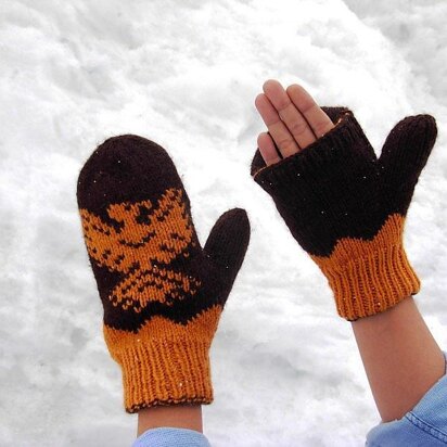 Rising Eagle M&#0243;:qw Double Knit Mittens - knitting pattern
