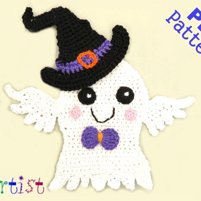 Ghost + Hat Halloween Applique