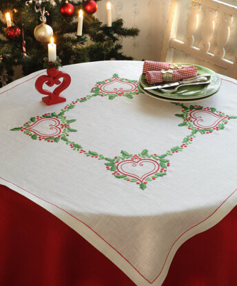 Anchor Lingonberry Tablecloth Freestyle Embroidery Kit - 90cm x 90cm
