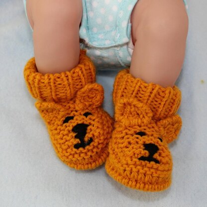 New Baby Teddy Bear Booties, Beanie & Mittens