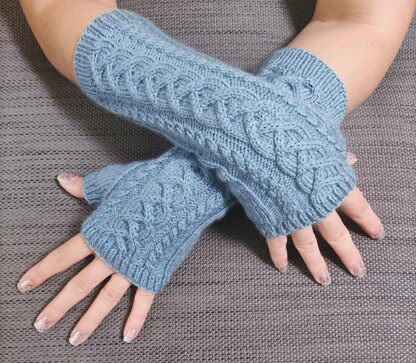 Alternating Rib & Twist Cable Mitts