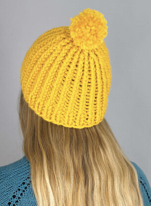 Happy Hat - Free Knitting Pattern for Women in Paintbox Yarns Simply Super Chunky by Paintbox Yarns