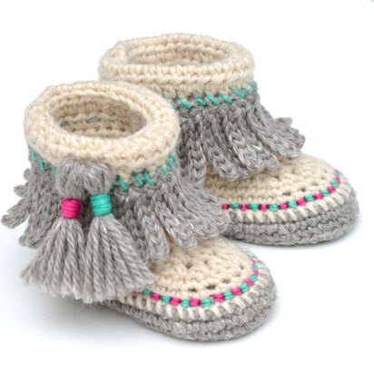 Baby Moccasin Tassel Fringe Booties