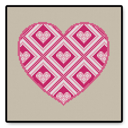 Pink Heart - PDF Cross Stitch Pattern