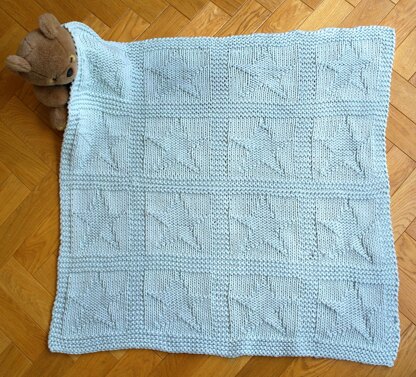 Easy chunky baby blanket with star pattern