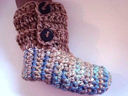 678 BUTTON CUFF SLIPPERS OR BOOTIES